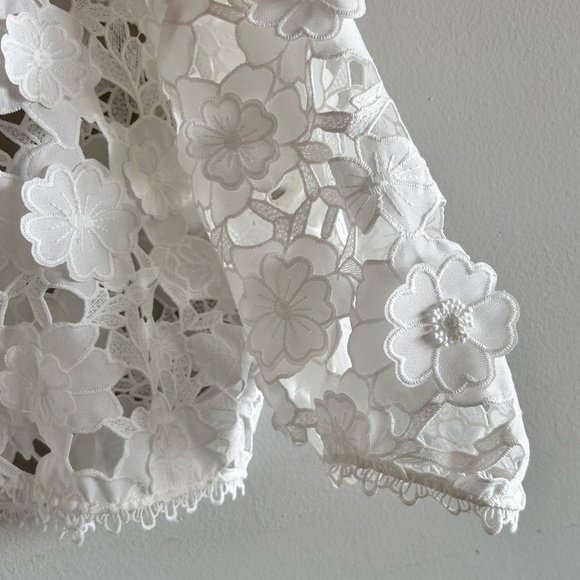 Anthropologie Floral Appliqué Shrug | White | One Size | NWT - Picture 9 of 16